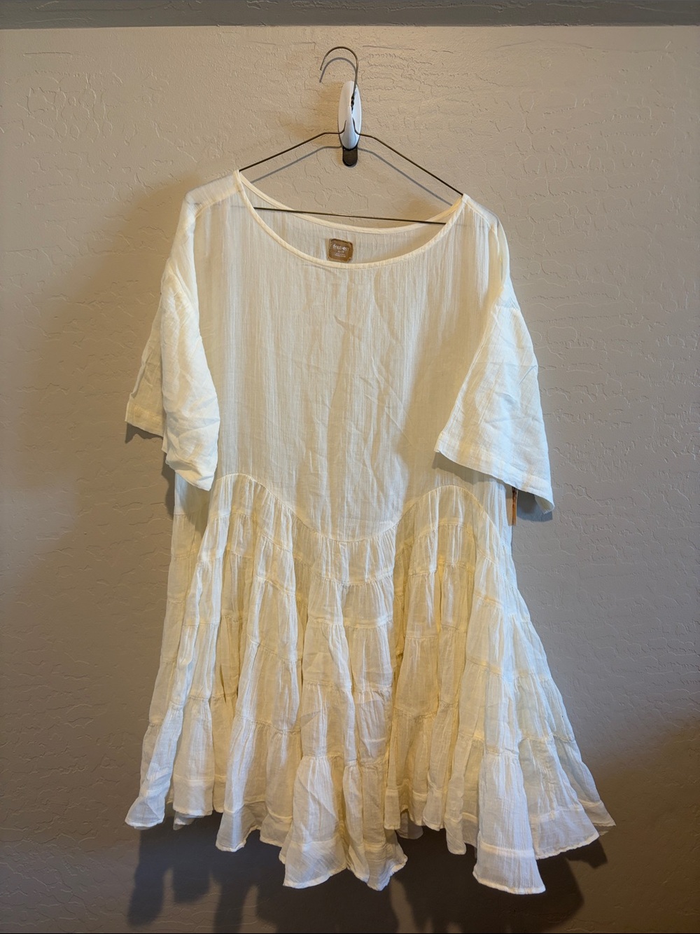 NWT Free People Cream Tiered Mini Dress